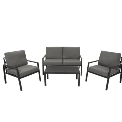 Wohnen Outdoor-Lounge Set aus Aluminium - Zebrano (vierteilig)