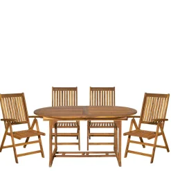 Wohnen Ovale Gartentisch Gruppe für vier Personen - Nevuz (fünfteilig)