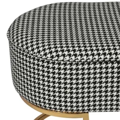 Wohnen Ovale Polsterbank mit Hahnentritt Muster - Gasilia