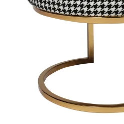 Wohnen Ovale Polsterbank mit Hahnentritt Muster - Gasilia