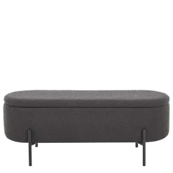 Wohnen Ovale Truhenbank in Anthrazit Boucle - Comoto