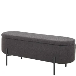 Wohnen Ovale Truhenbank in Anthrazit Boucle - Comoto