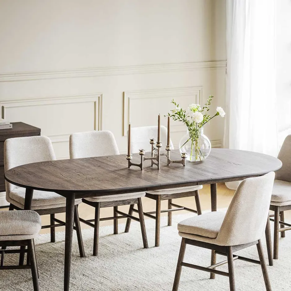 Wohnen Ovaler Ausziehtisch in Eiche Dunkel - Relencia