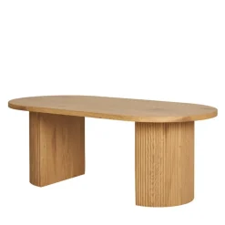 Ovaler Couchtisch in Eiche Holzoptik - Saracan^Wohnen Sale