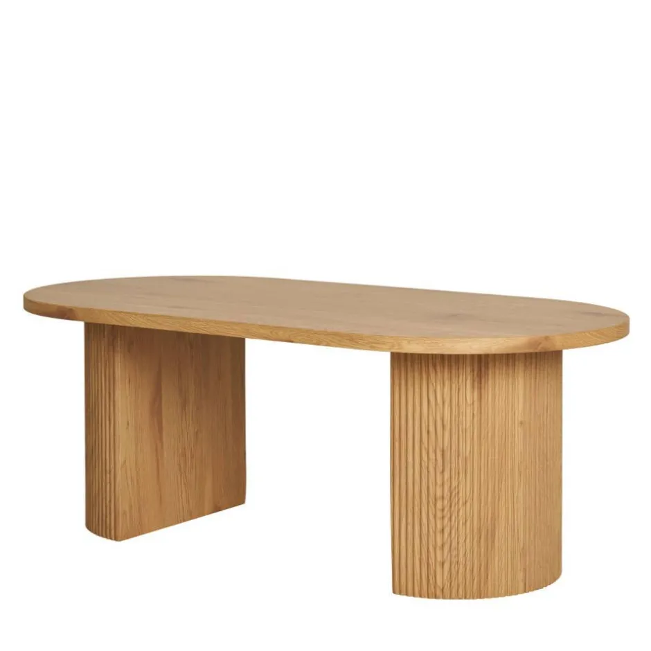 Ovaler Couchtisch in Eiche Holzoptik - Saracan^Wohnen Sale