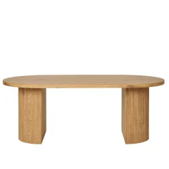 Ovaler Couchtisch in Eiche Holzoptik - Saracan^Wohnen Sale