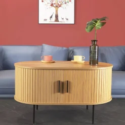 Wohnen Ovaler Couchtisch mit Stauraum - Barnetta