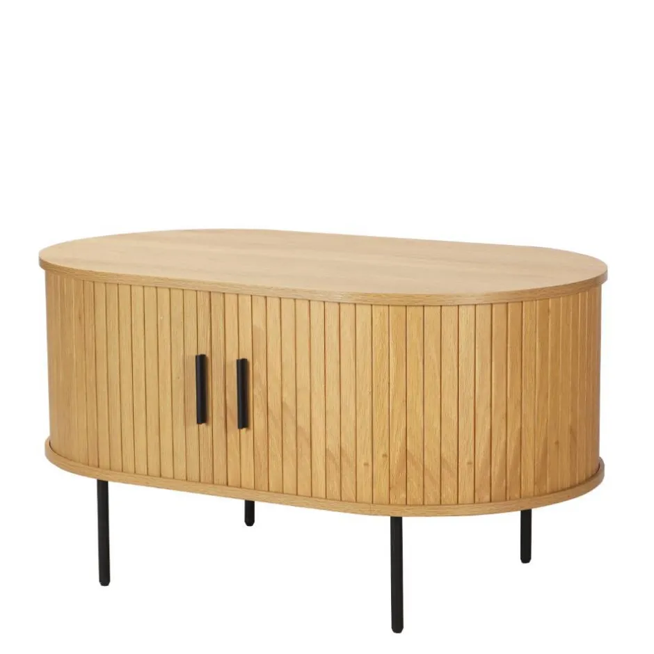 Wohnen Ovaler Couchtisch mit Stauraum - Barnetta