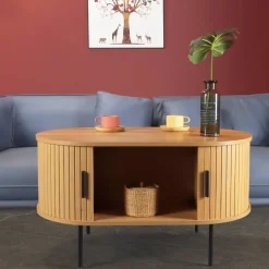 Wohnen Ovaler Couchtisch mit Stauraum - Barnetta