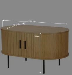 Wohnen Ovaler Couchtisch mit Stauraum - Barnetta
