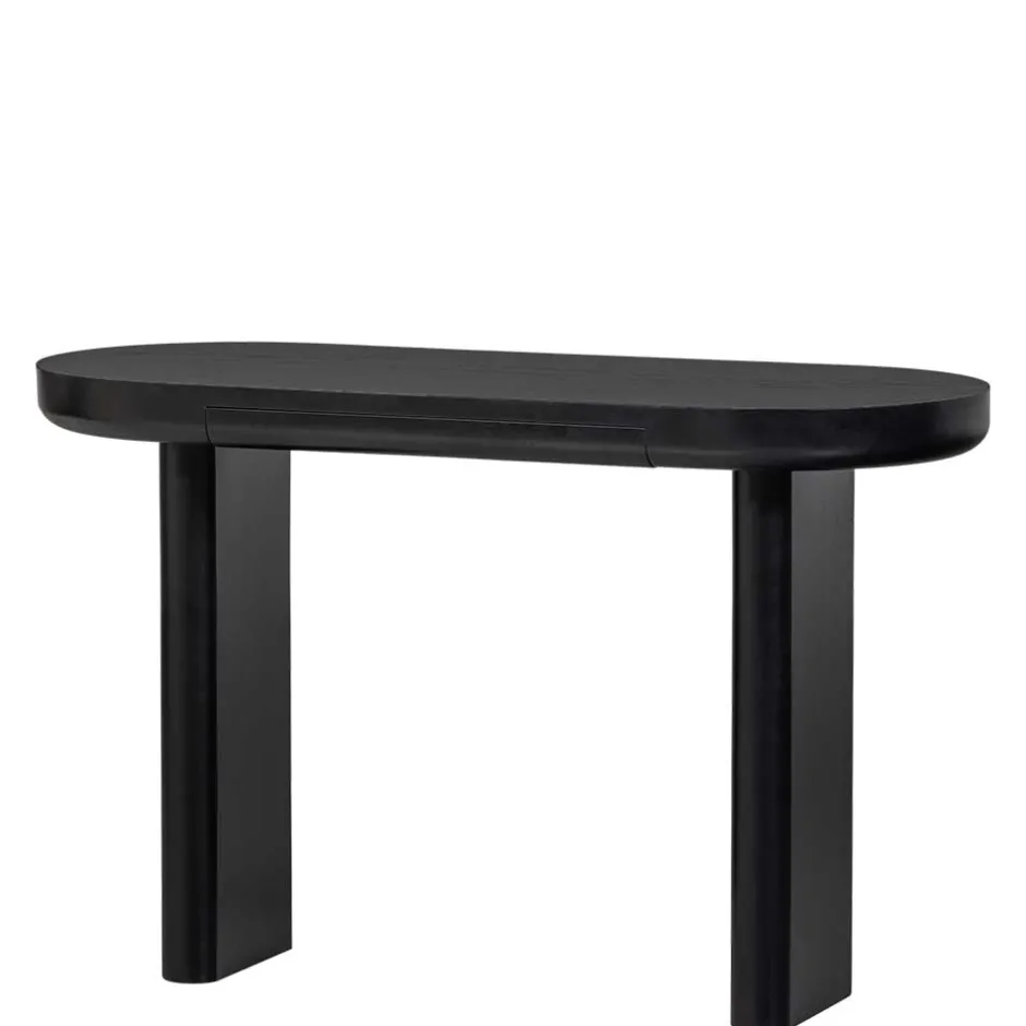 Ovaler Design Schreibtisch in Schwarz Holzoptik - Belinda^Wohnen Hot