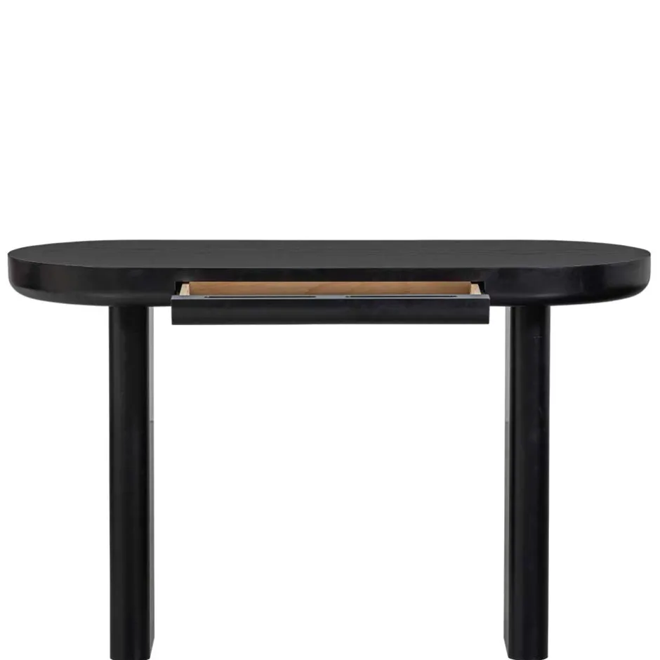 Ovaler Design Schreibtisch in Schwarz Holzoptik - Belinda^Wohnen Hot