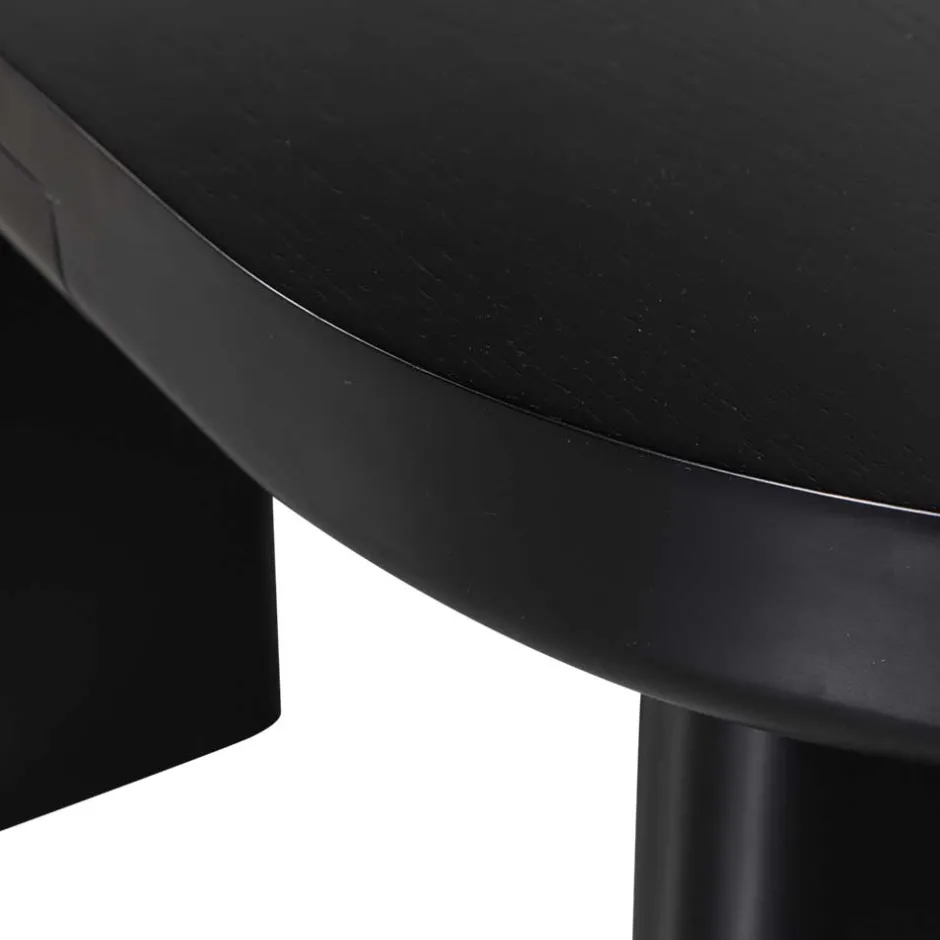 Ovaler Design Schreibtisch in Schwarz Holzoptik - Belinda^Wohnen Hot