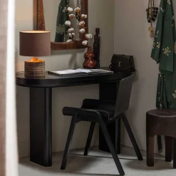Ovaler Design Schreibtisch in Schwarz Holzoptik - Belinda^Wohnen Hot