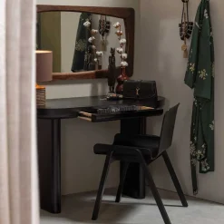 Ovaler Design Schreibtisch in Schwarz Holzoptik - Belinda^Wohnen Hot