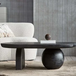 Ovaler Design-Couchtisch in Schwarz - Islando^Wohnen Sale