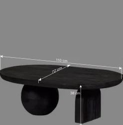 Ovaler Design-Couchtisch in Schwarz - Islando^Wohnen Sale