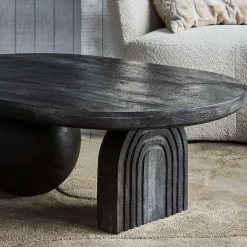 Ovaler Design-Couchtisch in Schwarz - Islando^Wohnen Sale