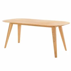 Wohnen Ovaler Eichentisch Kathyn im Retro Design