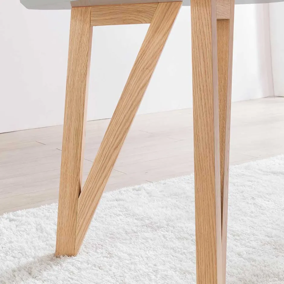 Wohnen Ovaler Esszimmer Esstisch in Grau & Eichefarben - Mevyda