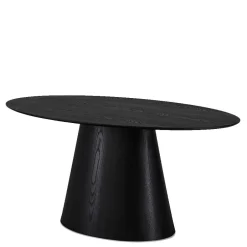 Wohnen Ovaler Esszimmertisch in Schwarz Eiche - Vuschea