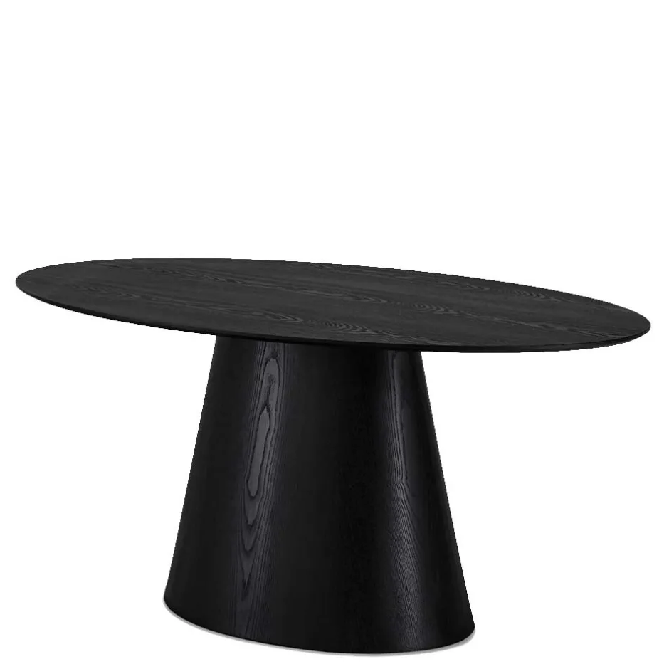 Wohnen Ovaler Esszimmertisch in Schwarz Eiche - Vuschea