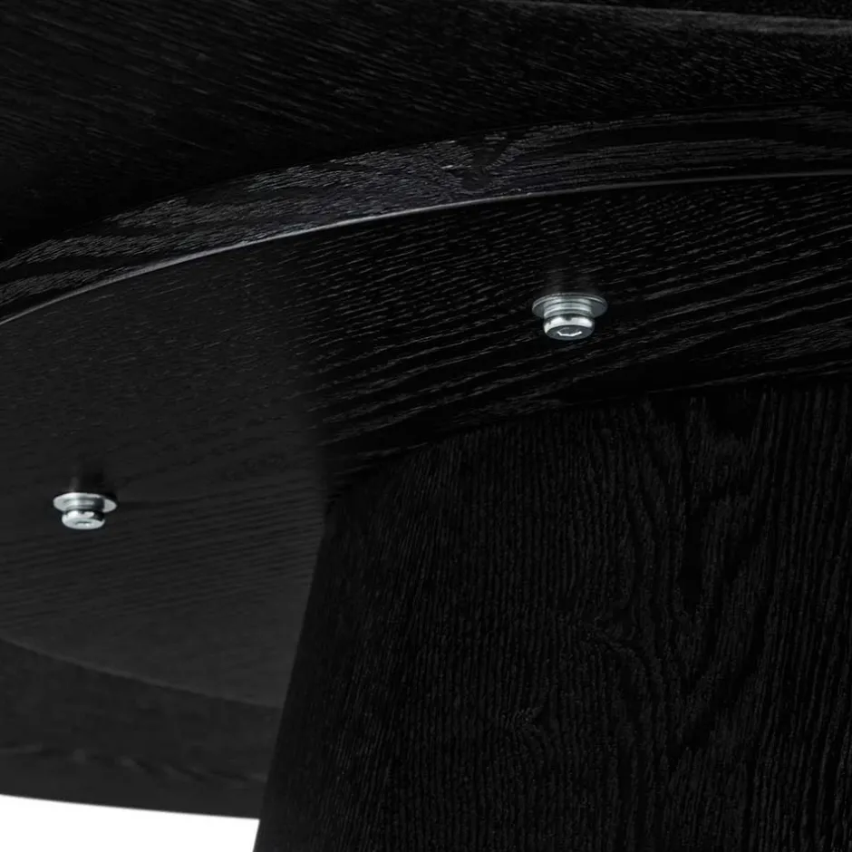 Wohnen Ovaler Esszimmertisch in Schwarz Eiche - Vuschea