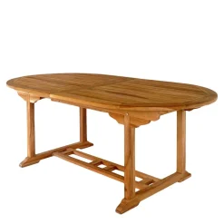 Wohnen Ovaler Gartentisch aus Teak massiv - Senvelita