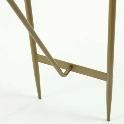 Wohnen Ovaler Konsolentisch mit Glas Marmoroptik - Bremona