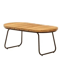 Wohnen Ovaler Outdoor Couchtisch aus Akazie massiv - Ragusca