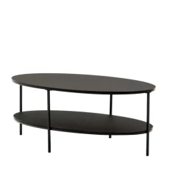 Ovaler Sofatisch aus Glas und Metall - Calama^Wohnen New