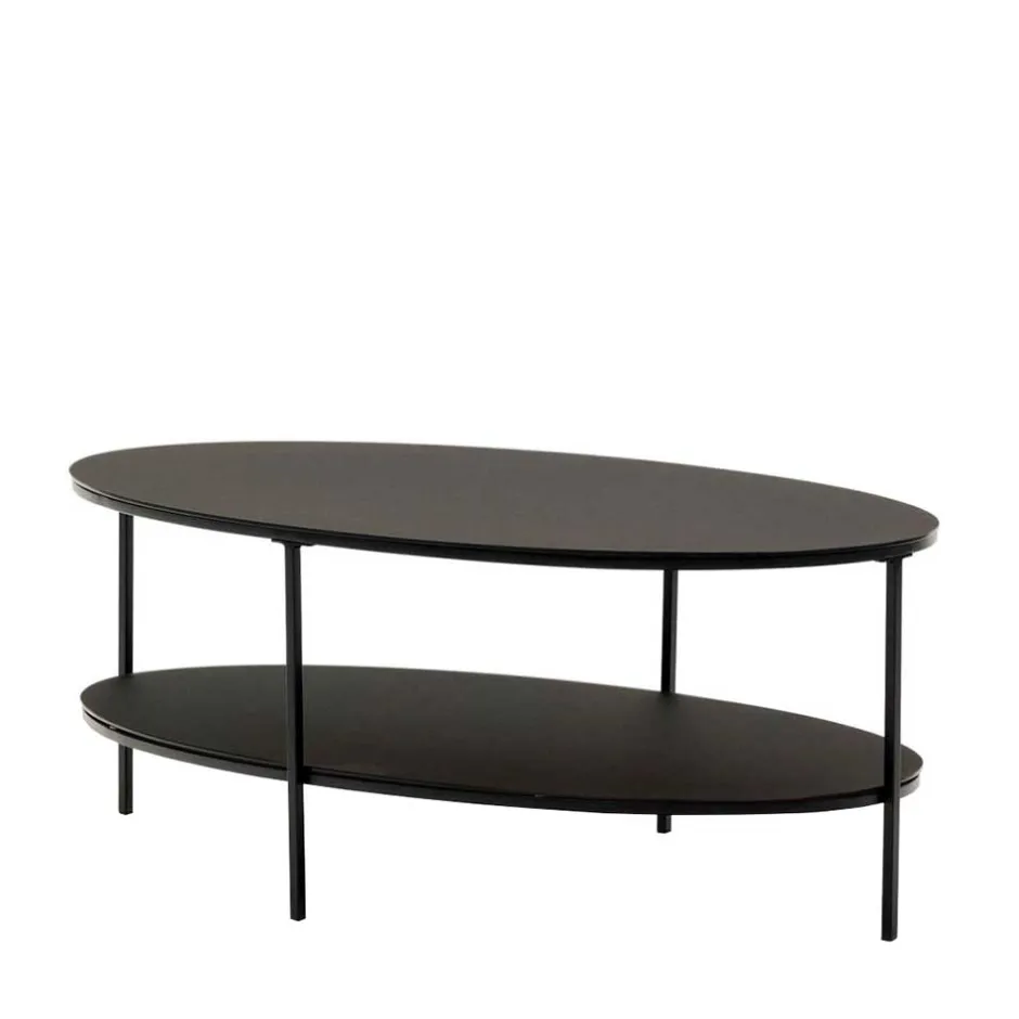 Ovaler Sofatisch aus Glas und Metall - Calama^Wohnen New