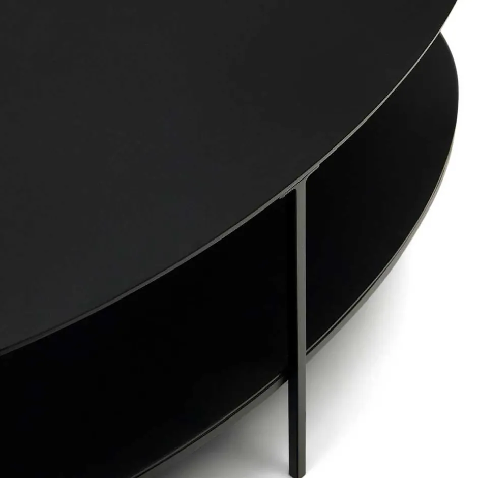 Ovaler Sofatisch aus Glas und Metall - Calama^Wohnen New