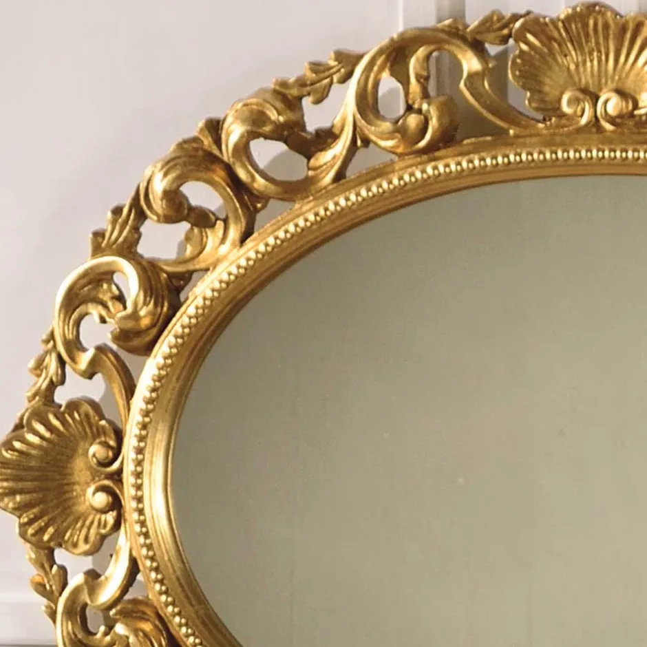 Ovaler Spiegel mit goldenem Rahmen - Carlenna^Wohnen Online