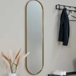 Ovaler Wandspiegel in Gold - Bali^Wohnen Discount