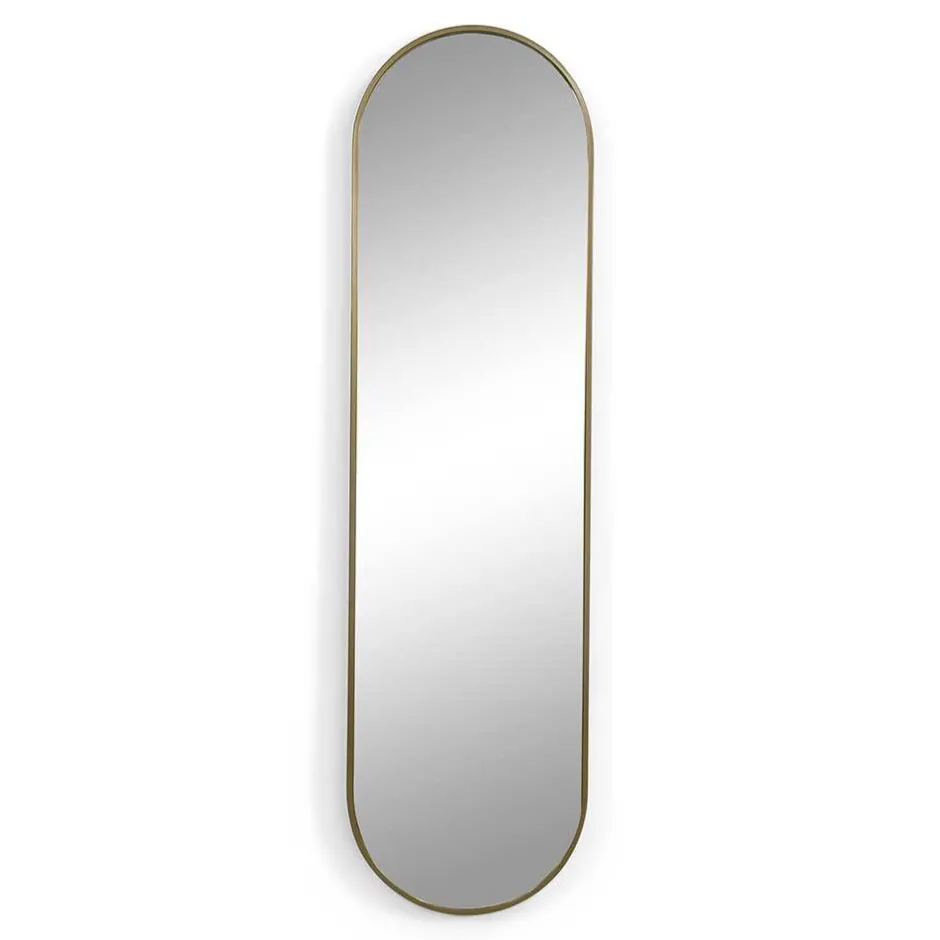 Ovaler Wandspiegel in Gold - Bali^Wohnen Discount