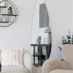 Wohnen Ovaler Wandspiegel ohne Rahmen - Lantikia