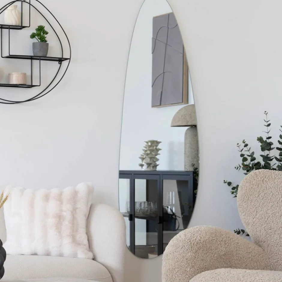 Wohnen Ovaler Wandspiegel ohne Rahmen - Lantikia