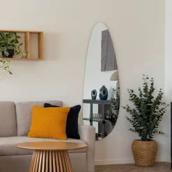 Wohnen Ovaler Wandspiegel ohne Rahmen - Lantikia