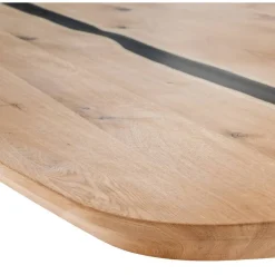 Wohnen Ovaler Wildeichetisch mit Epoxid-Harz-Einlage - Tyvoria