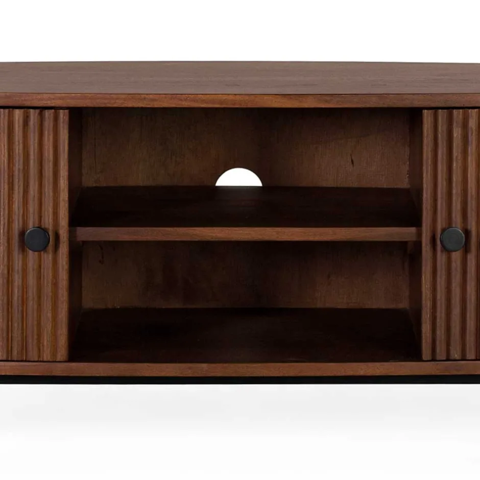 Wohnen Ovales Retro TV Lowboard aus Akazie - Chalil