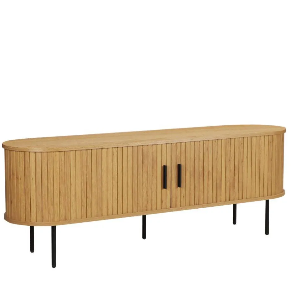 Ovales TV-Board mit Schiebetüren - Barnetta^Wohnen Clearance