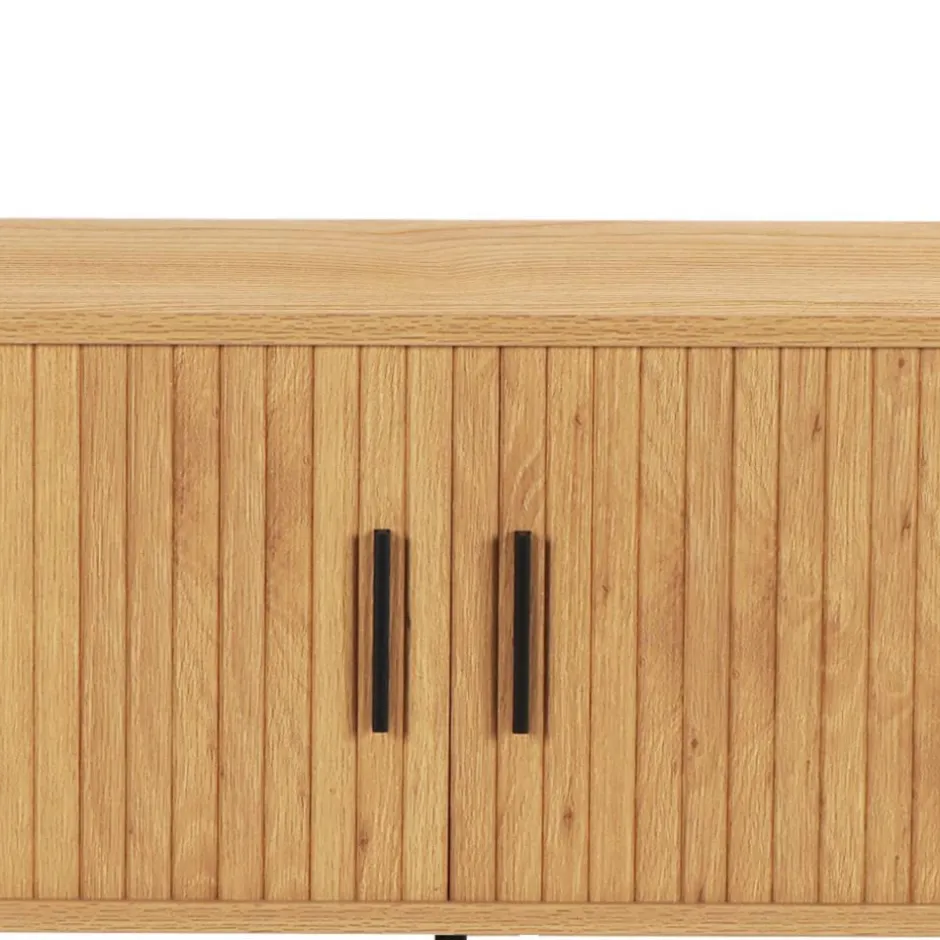 Ovales TV-Board mit Schiebetüren - Barnetta^Wohnen Clearance