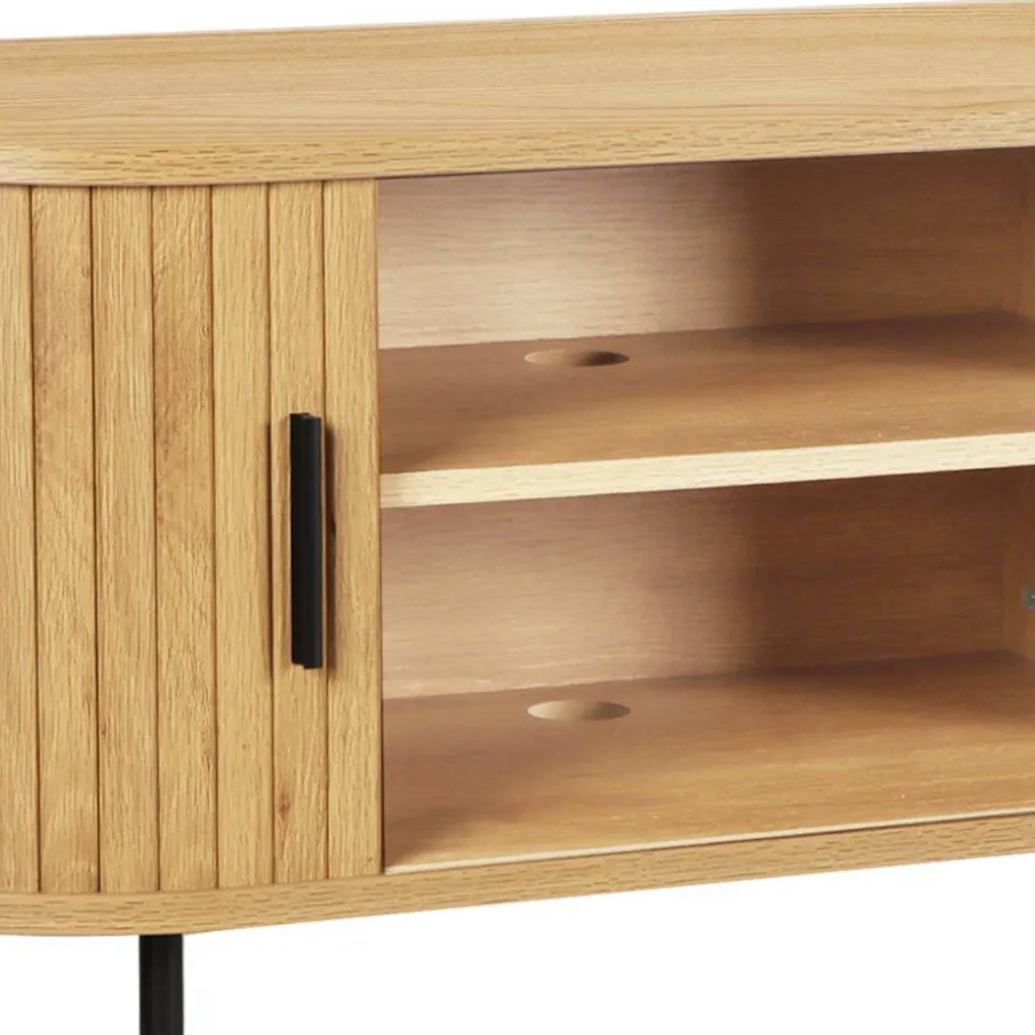 Ovales TV-Board mit Schiebetüren - Barnetta^Wohnen Clearance