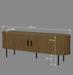 Ovales TV-Board mit Schiebetüren - Barnetta^Wohnen Clearance