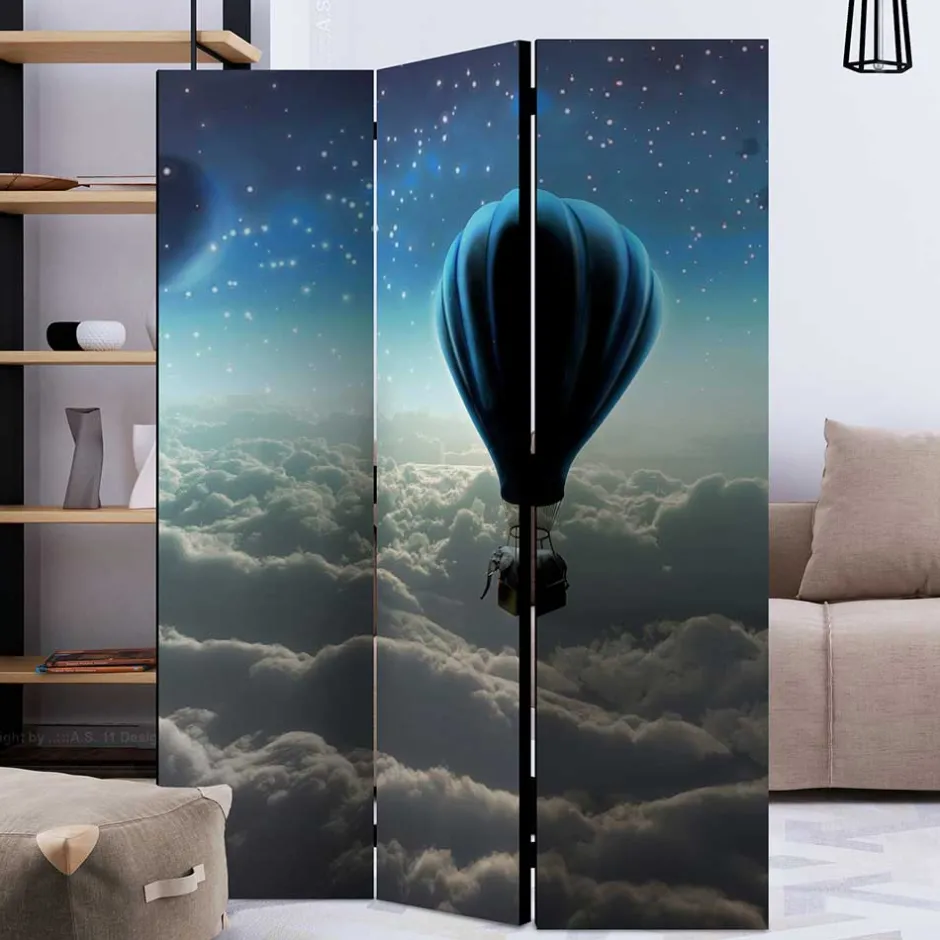 Wohnen Paravent Ballon über den Wolken bei Nacht - Abapo
