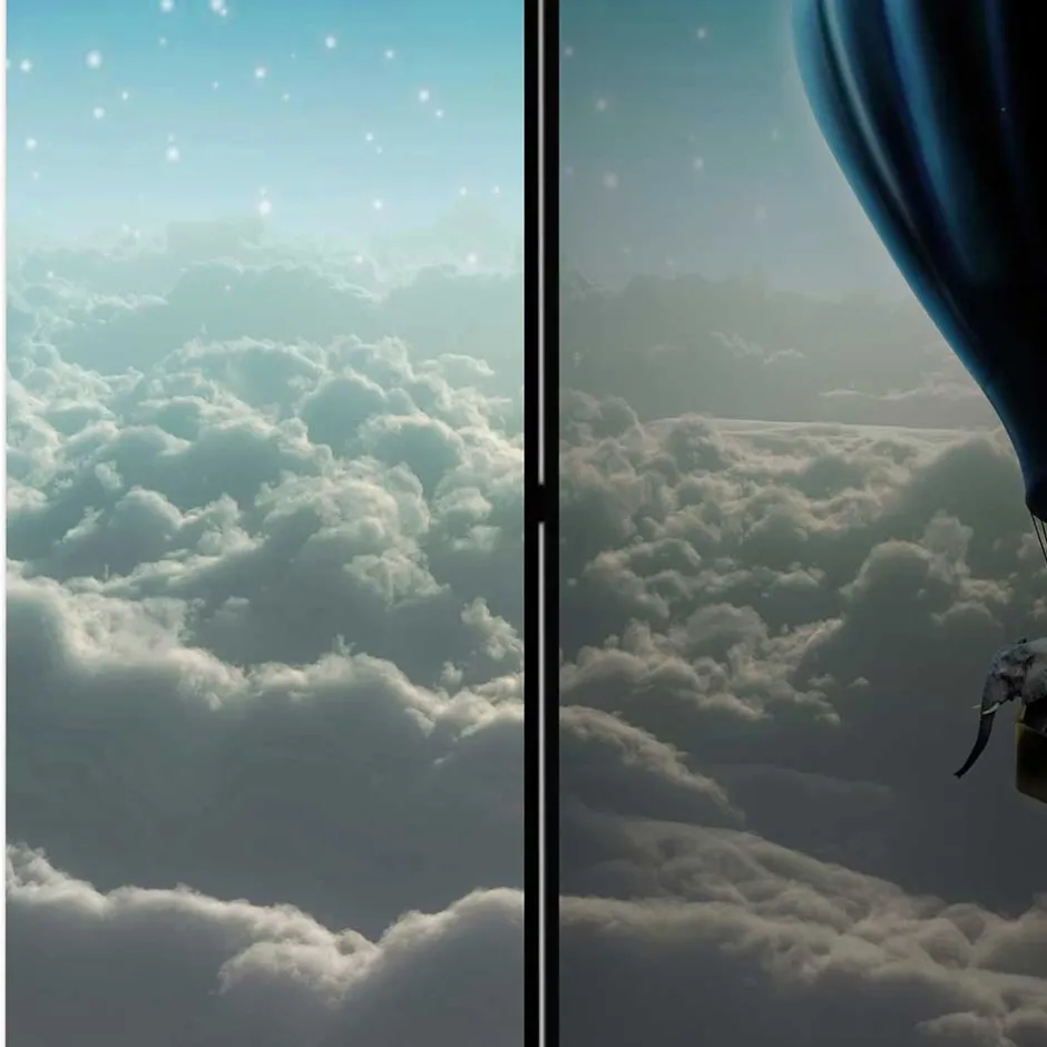 Wohnen Paravent Ballon über den Wolken bei Nacht - Abapo