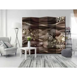 Paravent Design Raumteiler in Braun & Gold - Nasco^Wohnen Hot