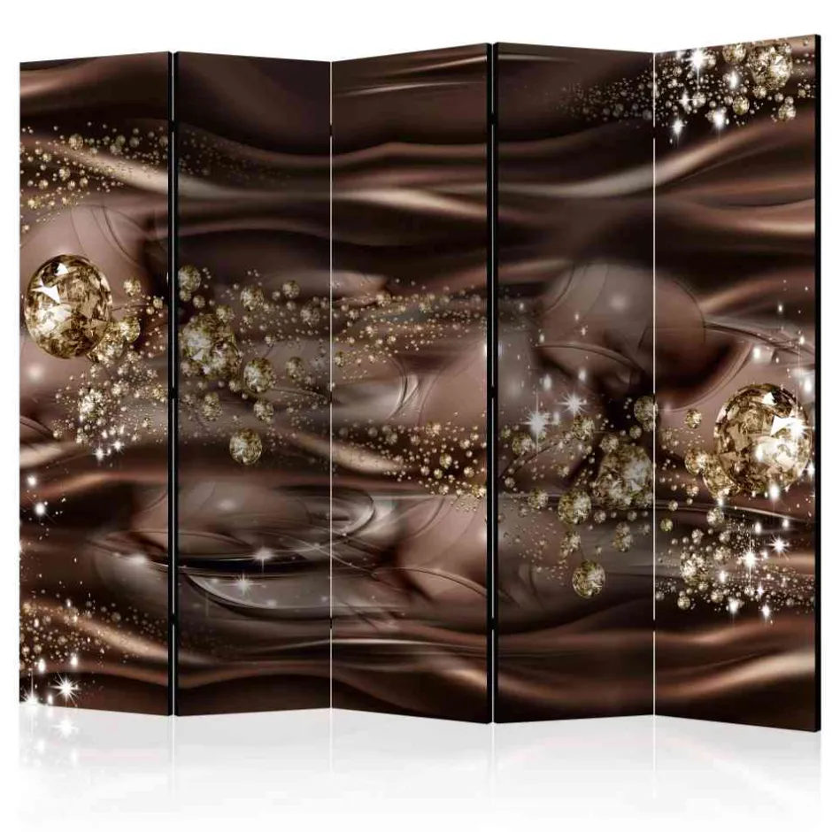 Paravent Design Raumteiler in Braun & Gold - Nasco^Wohnen Hot