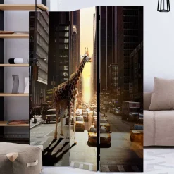 Wohnen Paravent Giraffe in New York Fotokunst - Lisdonna